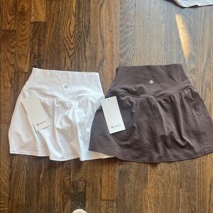 2! Lululemon high rise align skirts - one brown and one white both size 4